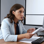**Media Producer Negotiation:** A determined media producer skillfully negotiating a deal in a modern office, emphasizing preparation and strong communication.