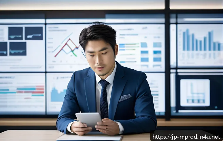 미디어 프로듀서 채용 공고의 핵심 분석 - A modern Japanese media producer in a stylish office environment, thoughtfully balancing creative br...