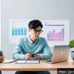 미디어 프로듀서가 알아야 할 시장 변화 - A modern digital content creator workspace featuring multiple screens displaying different social me...