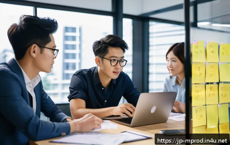 미디어 프로듀서가 자주 겪는 문제와 해결법 - A modern Japanese media production team working intensely in a studio environment, focused on managi...