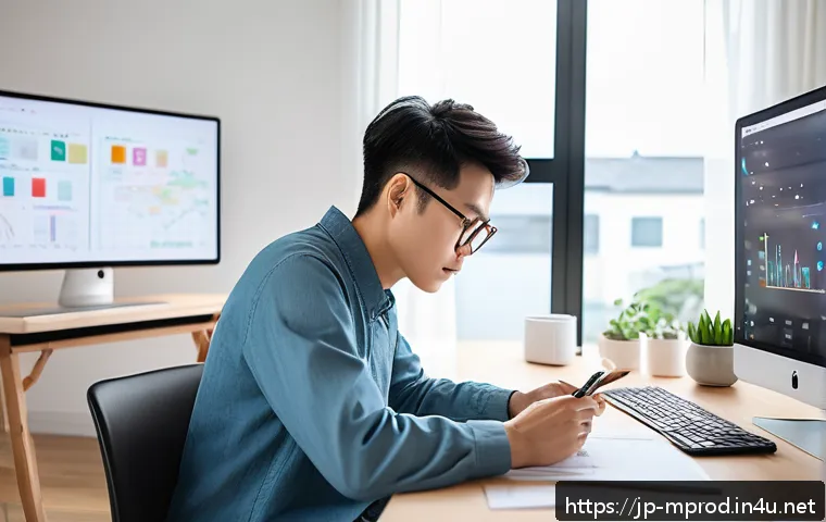 미디어 프로듀서 직무와 관련된 트렌드 - A modern Japanese content creator working in a stylish, minimalistic home studio filled with tech ga...