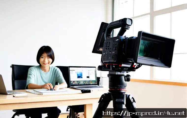 미디어 프로듀서 실무 교육 프로그램 - Photorealistic media production training workshop in a modern Japanese studio, diverse adult learner...