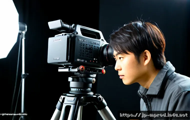 미디어 프로듀서의 실습 경험 중요성 - Photorealistic media production studio, a young Japanese media producer wearing casual professional ...